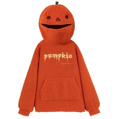 Halloween Pumpkin Head Costume Hoodie Hooded Pullover Thickening Woman Clothes