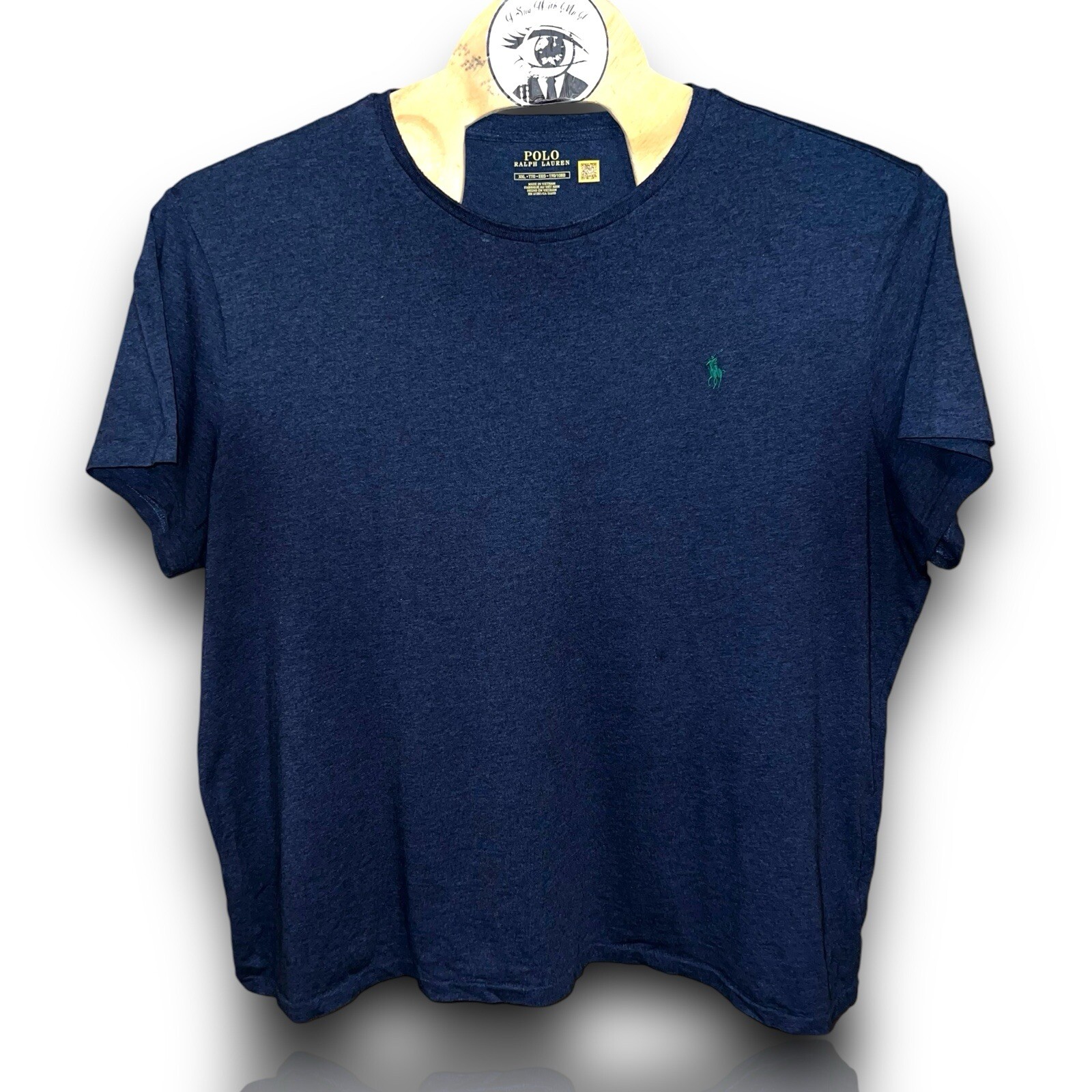 Polo Ralph Lauren XXL grigio scuro verde pony logo girocollo cotone maglietta uomo