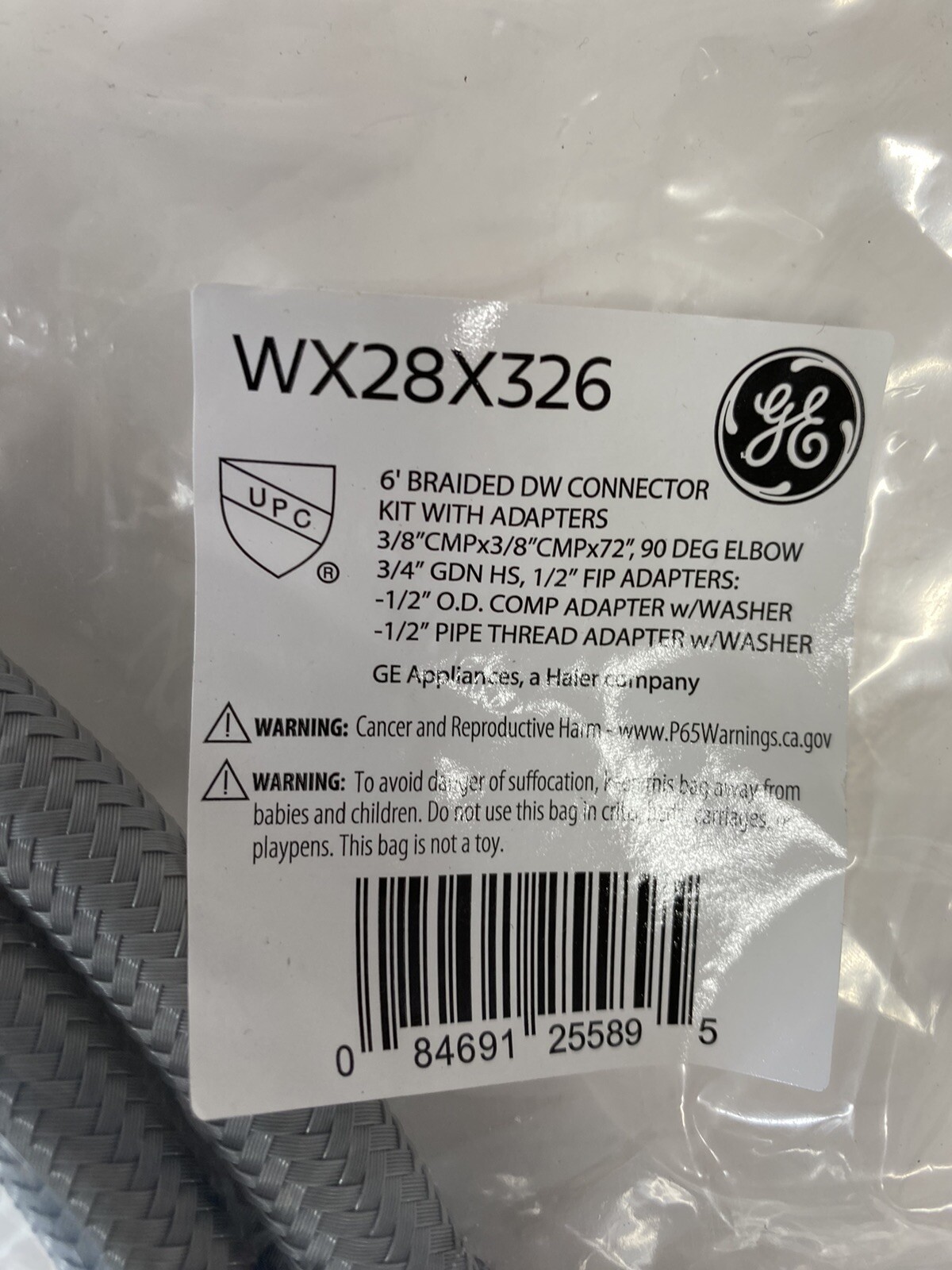 6 ft Braided Dishwasher Connector Kit with Adapters WX28X326 GE eBay