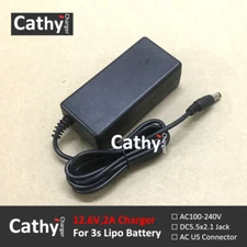 US 12.6V2A Smart Charger Ion Lipo Li-ion Lithium Battery with 5.5x2.1mm DC Plug