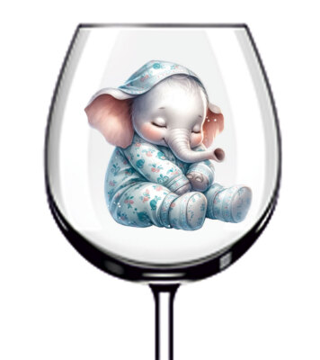 12x bunte schlafende Elefanten Weinglas Flasche Becher Auto Vinyl Aufkleber Abziehbild