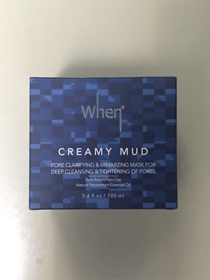 When Beauty Creamy Mud Pore Clarifying & Minimizing Mask 3.4 oz 100ml ~ NIB!!  