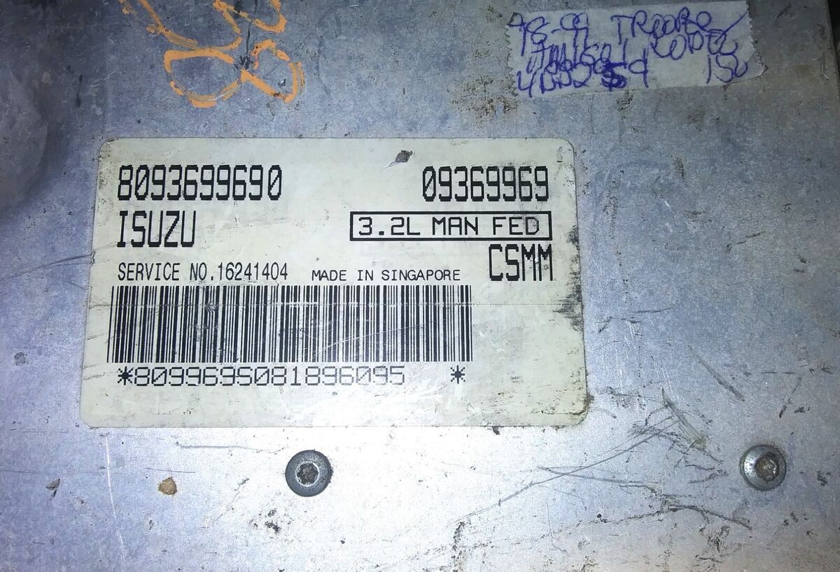 8093699690 ecm ecu computer 1998-1999 Isuzu Trooper or Amigo 8093699690 ecm ecu computer 1998-1999 Isuzu Trooper or Amigo