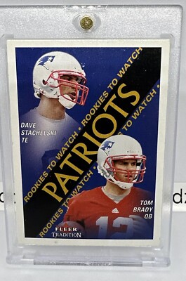 2000 Fleer Tradition - Rookies to Watch #352 Tom Brady, Dave Stachelski (RC)