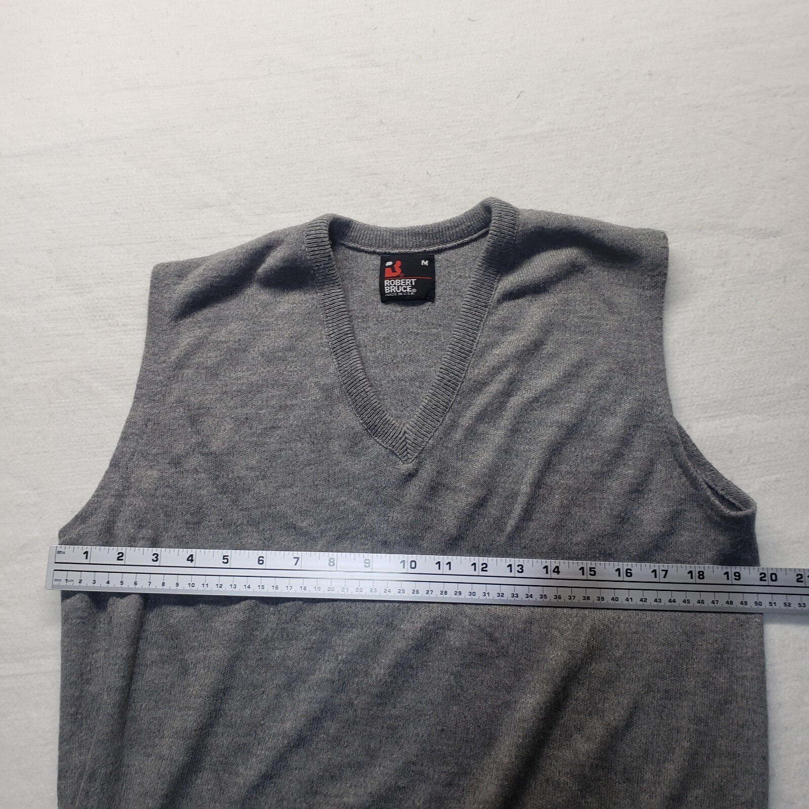 Robert Bruce Solid Gray Pullover Sweater Vest Adu… - image 4