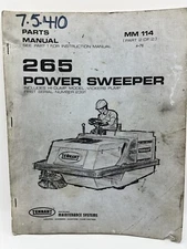 Tennant 265 Power Sweeper Instruction Parts Manual MM 114
