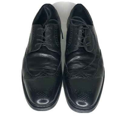 Joseph Abboud Black Leather Oxfords in Size 10 Joseph Abboud Moc Toe Lace Up Dress Shoes, Black | Dress  main image 4