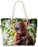 Orangutan Affe Dschungel Beach Bag Baby Dschungel Urwald Tiere Zoo ÄFfchen Safa
