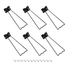 5.94" Easel Back, 6 Sets Metal Picture Frame Back Stand with Screws, Black