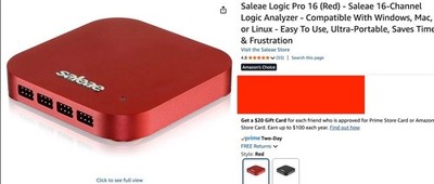 Saleae Logic Pro 16 16-Channel Logic Analyzer 100MHz Aluminum Option