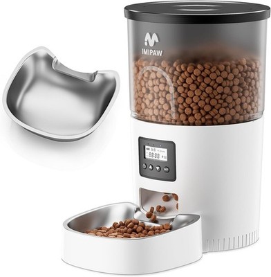 Automatic Cat Feeders 3L Timed Cat Dogs Dry Food Dispenser Dual Power Supply