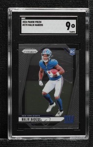 2024 Panini Prizm Rookies Malik Nabers #370 SGC 9 MINT Rookie RC