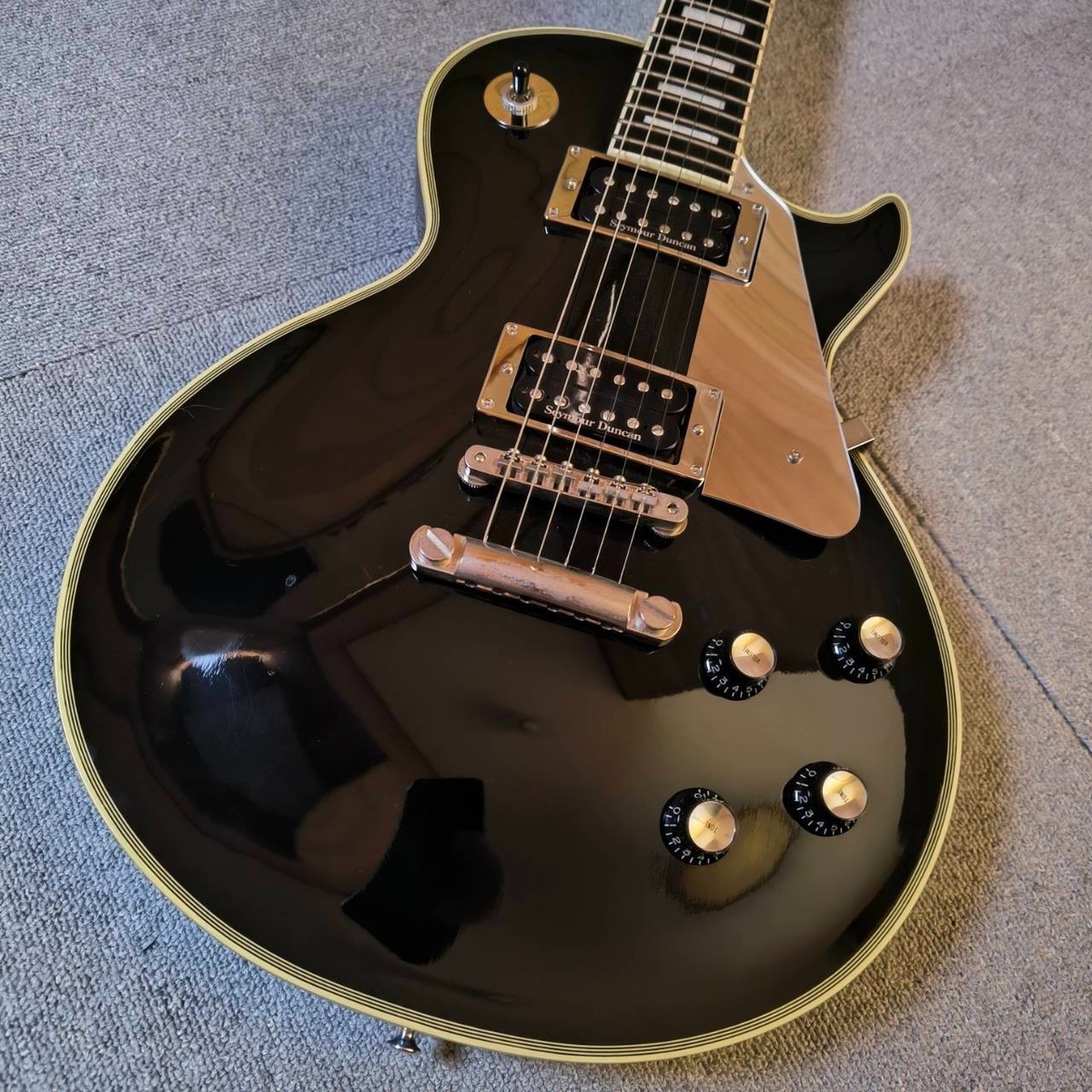 Edwards By ESP Les Paul Custom Black Electric Guitar John Syke