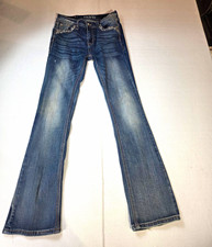 Grace In LA Women s Bootcut Jeans Embroidered, Blue Medium Wash, Stretch
