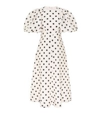 Zimmermann Midi Day Dress | Black/White Polka Dot, Blouson/Puff sleeves, Linen