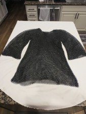 Medieval Chainmail Long Shirt Haubergeon Chain Mail Armor Reenactment 22lbs