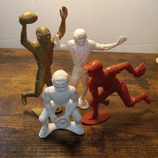 VTG Marx 5 Tall Football/Baseball Player Plastic Figures Red Green White