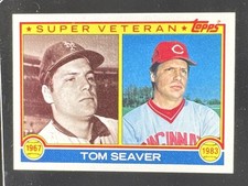 1983 TOPPS #581 TOM SEAVER SUPER VET REDS METS