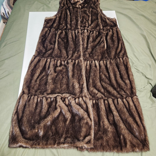 Donna Salyers Fabulous Furs Faux Fur Mink Long Tunic Vest SZ XL - Picture 9 of 10