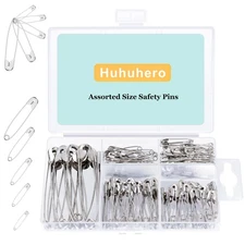 Huhuhero 150Pcs Safety Pins Large & Small Safety Pins for Clothes Sewing Craf...