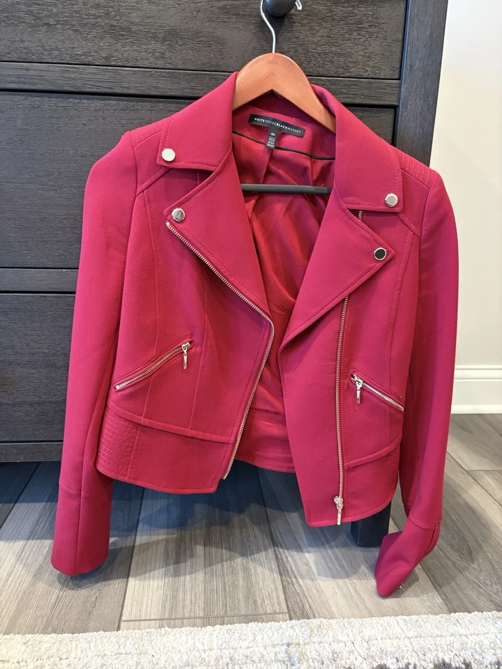 Мотокуртка White House Black Market оборудование красное золото на молнии - Изображение 3 из 4