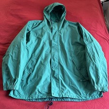 Vintage Eddie Bauer Jacket Mens XL Green Blue Hooded Waterproof Gorpcore 90s
