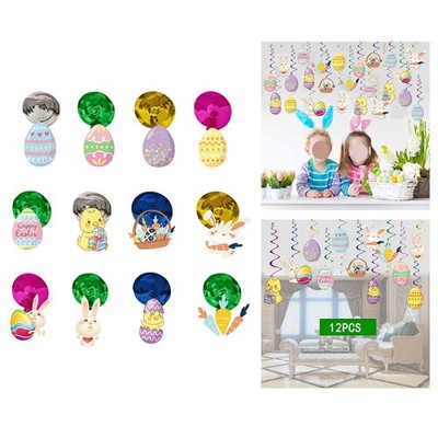 Süße Osterwirbel Ornamente bunte Eier Ostern Party Ornamente Hase Küken