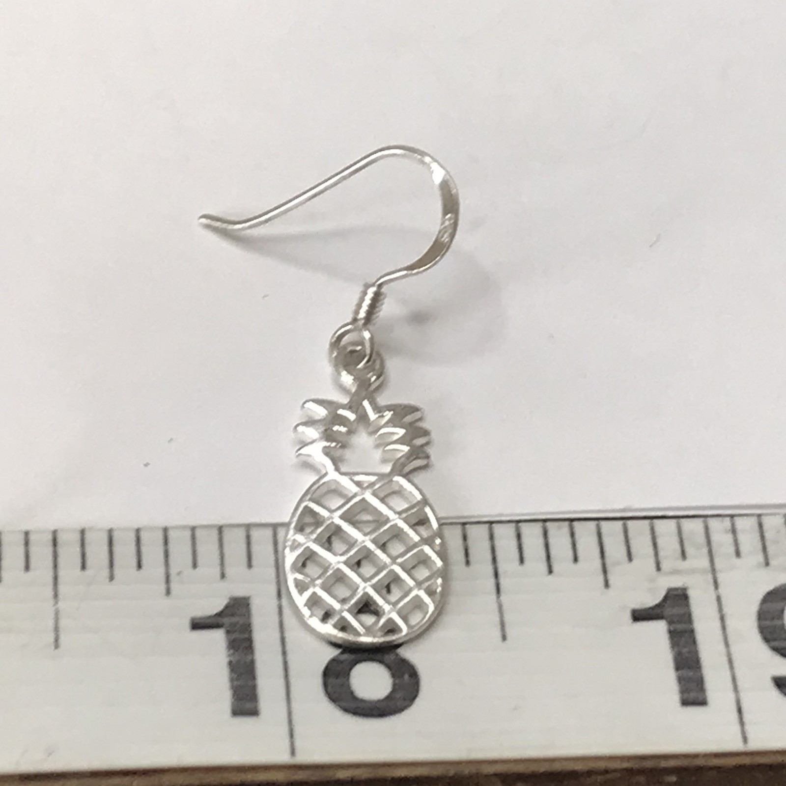 Sterling Silver Pineapple Dangle Drop Earrings 1.… - image 4
