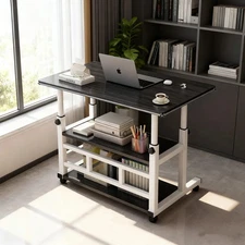 Standing Desk Adjustable Height Space Saving Portable Computer Table with Wheels