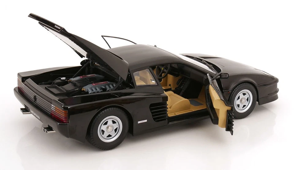 KK Scale 1:12 FERRARI TESTAROSSA BLACK 1986 WITH OPENINGS - KKDC120202 - Immagine 4 di 4