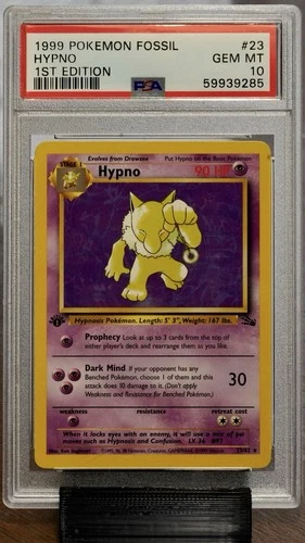 1999 Pokemon Fossil 1st Edition #23 Hypno Non-Holo Card PSA 10