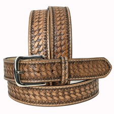 HILASON Western Genuine Leather Belt for Men Women Cowboy Cowgirl Handmade