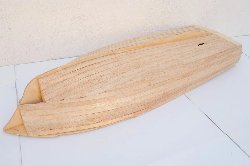 Billing Boats? Krick? Schiffsrumpf aus Holz fertig gebaut, Länge ca. 90 cm - Bild 4 von 4