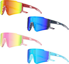 Kids Sunglasses, 4 Pack Kids Sports Sunglasses, Anti-Scratch Youth Baseball Shad