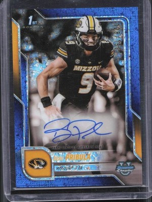 2025 Bowman Chrome U Beau Pribula Blue Mini Diamond Refractor Auto /150