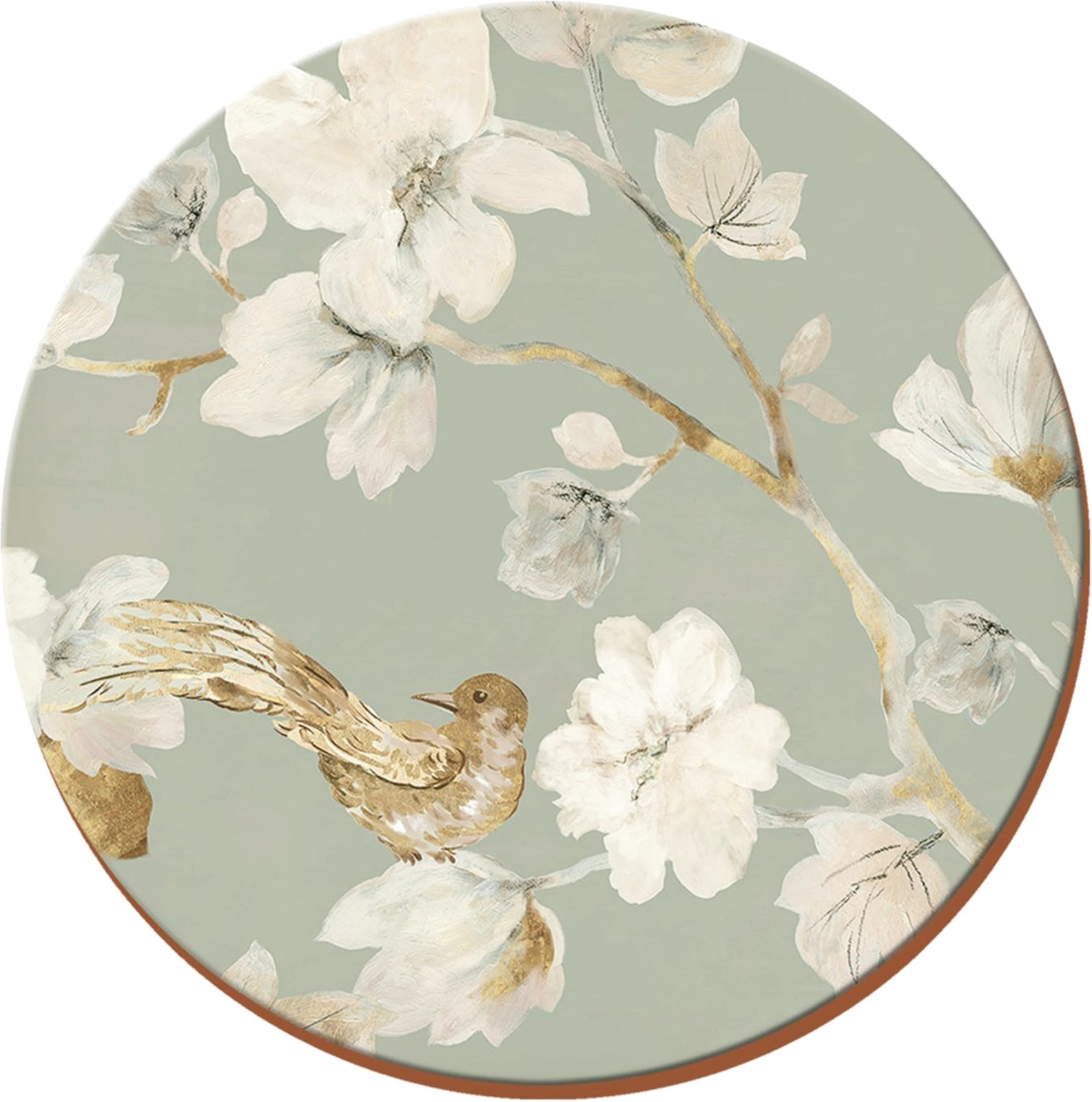 Creative Tops Duck Egg Floral Bird Cork-Back 12 cm, Set of 4, Multi-colour
