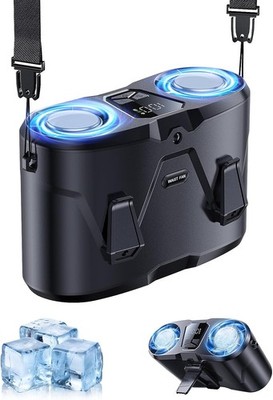 Portable Waist Fan 10000mAh Ice Cooling Plate Dual Motor Rechargeable Belt Fan