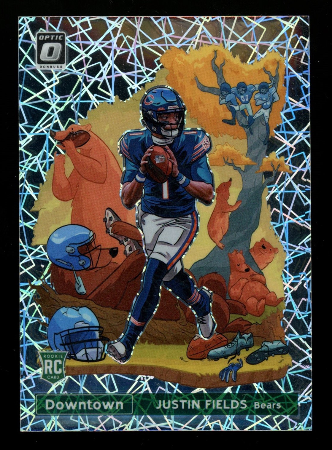 2021 Donruss Optic Justin Fields Downtown! SSP RC Rookie #DT-39 Bears