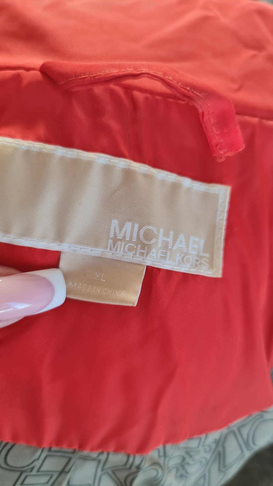 Michael Kors Ladies Coat Quilted Size XL Orange Jacket thumbnail 9