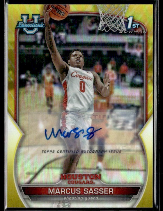 L46,622 - 2022-23 Bowman Chrome University Auto Yellow #93 Marcus Sasser /75