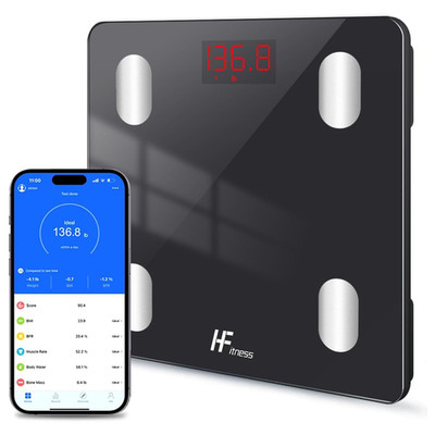 Körperfettwaage digitale Personenwaage, BMI, Bluetooth, iOS & Android kompatibel