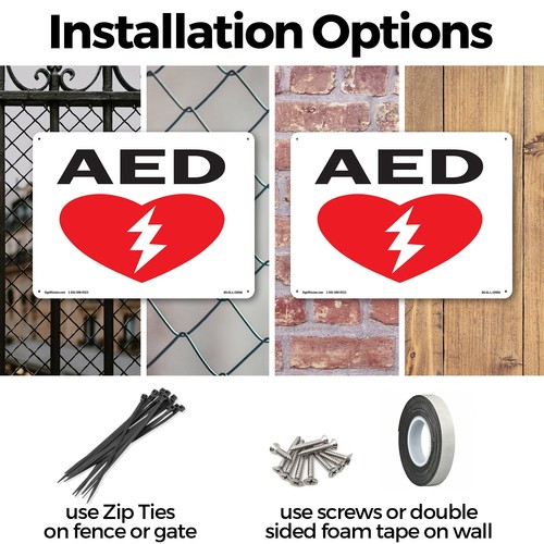 AED (with graphic) OSHA Sign Metal, Plastic, Or Decal - 5 or 10 Pack - Picture 3 of 52