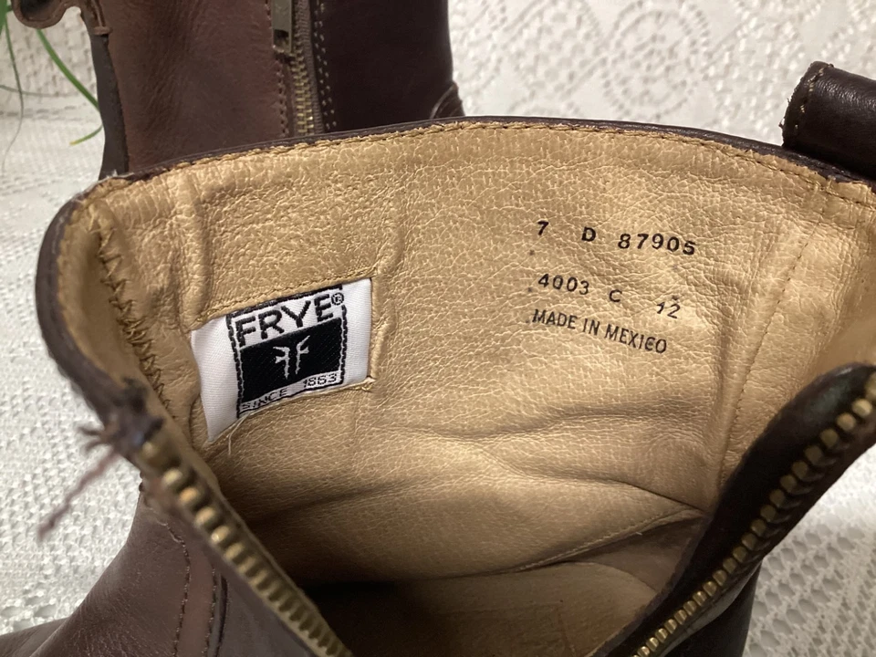 Bottines Frye Cuir Marron P. 7D Chaussures Montantes Made in Mexico (CHV09/22EE) - Photo 2/4