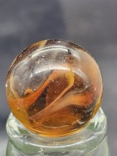 25mm AKRO AGATE Marble Honey Amber Slag Shooter