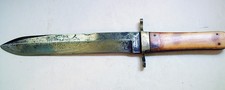 Antique Civil War Era Manson Sheffield Bone Handle Spear Point Bowie Knife