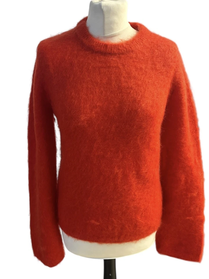 H&M Edition Women’s Small Mohair/ Wool Blend Red Jumper Sweater Soft   - Image 1 of 4