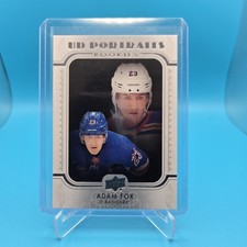 ADAM FOX ROOKIE RC 2019-20 Upper Deck UD Portraits #P-63 New York Rangers