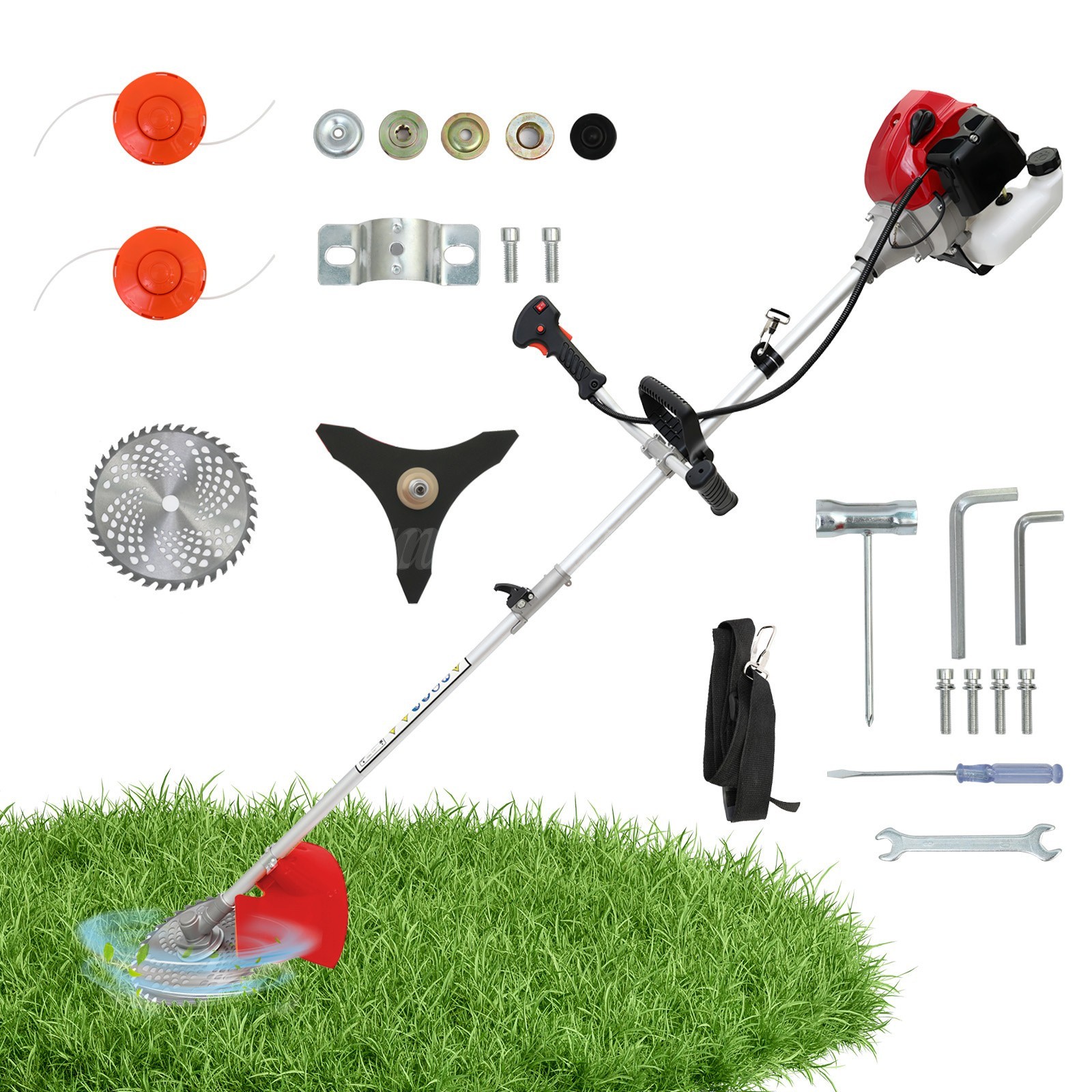 52cc 2-Cycle Gas Weed Eater Gas Grass String Trimmer Straight Shaft Lawn Mower