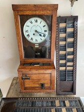 Gledhill Brook Time Recorder Clock Vintage Clocking in card holder WORKING CLOCK