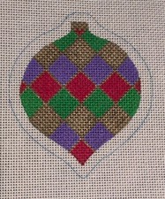 Hand-painted Needlepoint Canvas, Ornament, BDNC242B 8" Square